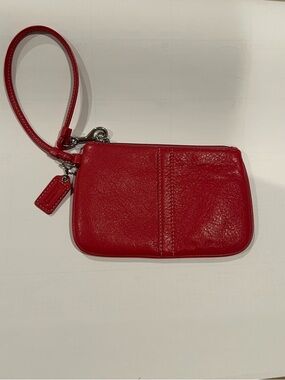 Coach Fuchsia Pink Leather Wristlet Pouch - Women